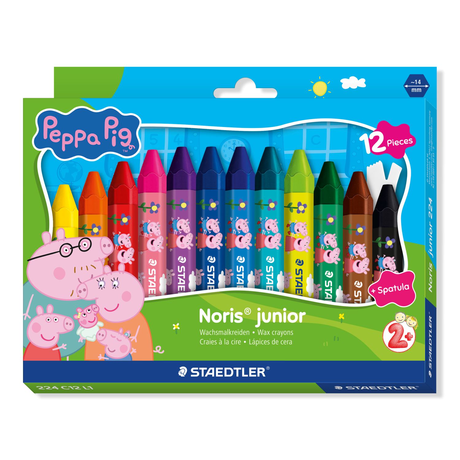 Staedtler Noris® junior 224 – Peppa Tasarımlı Mum Boya 12 Renk