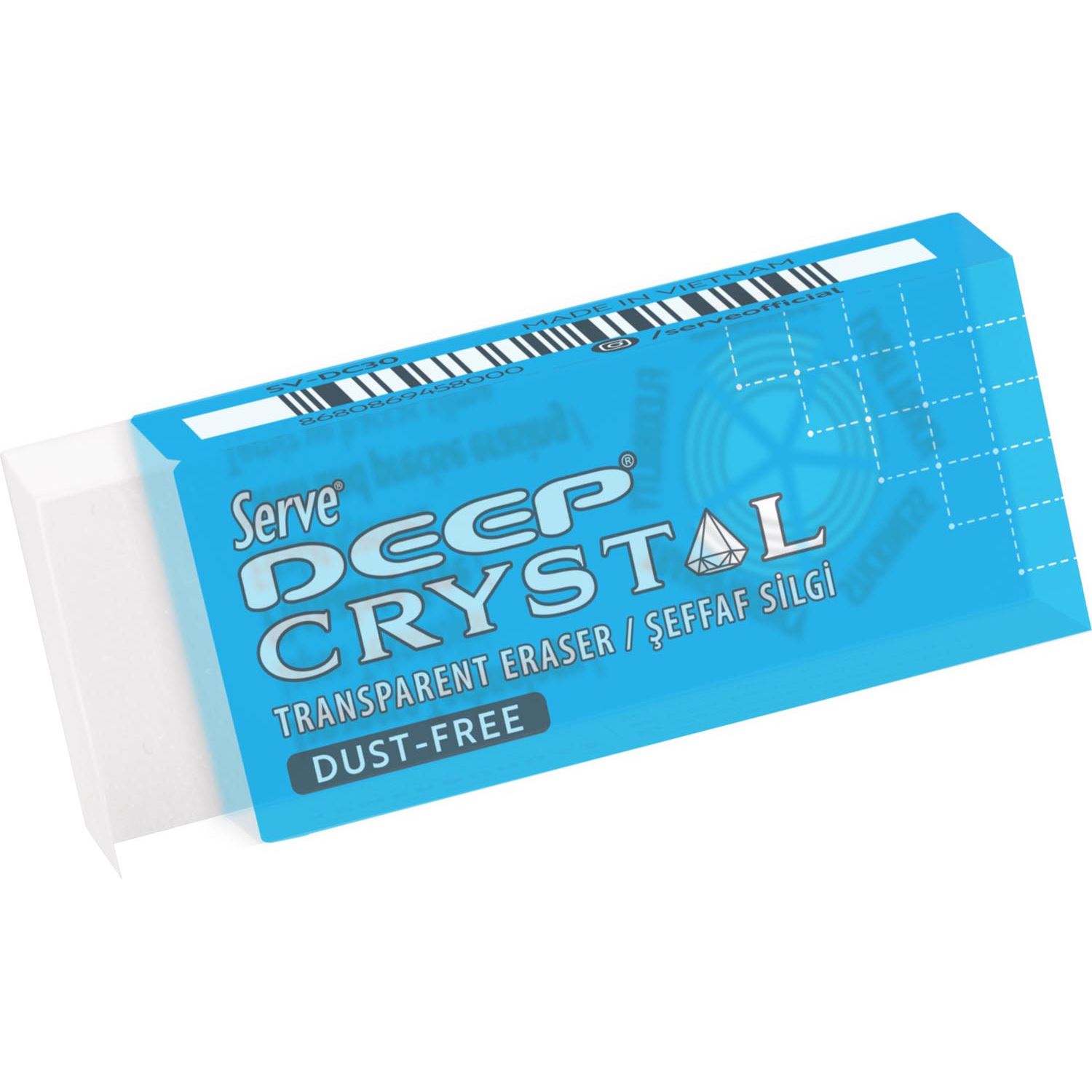 Serve Deep Crystal SV-DC1B Large Transparent Eraser