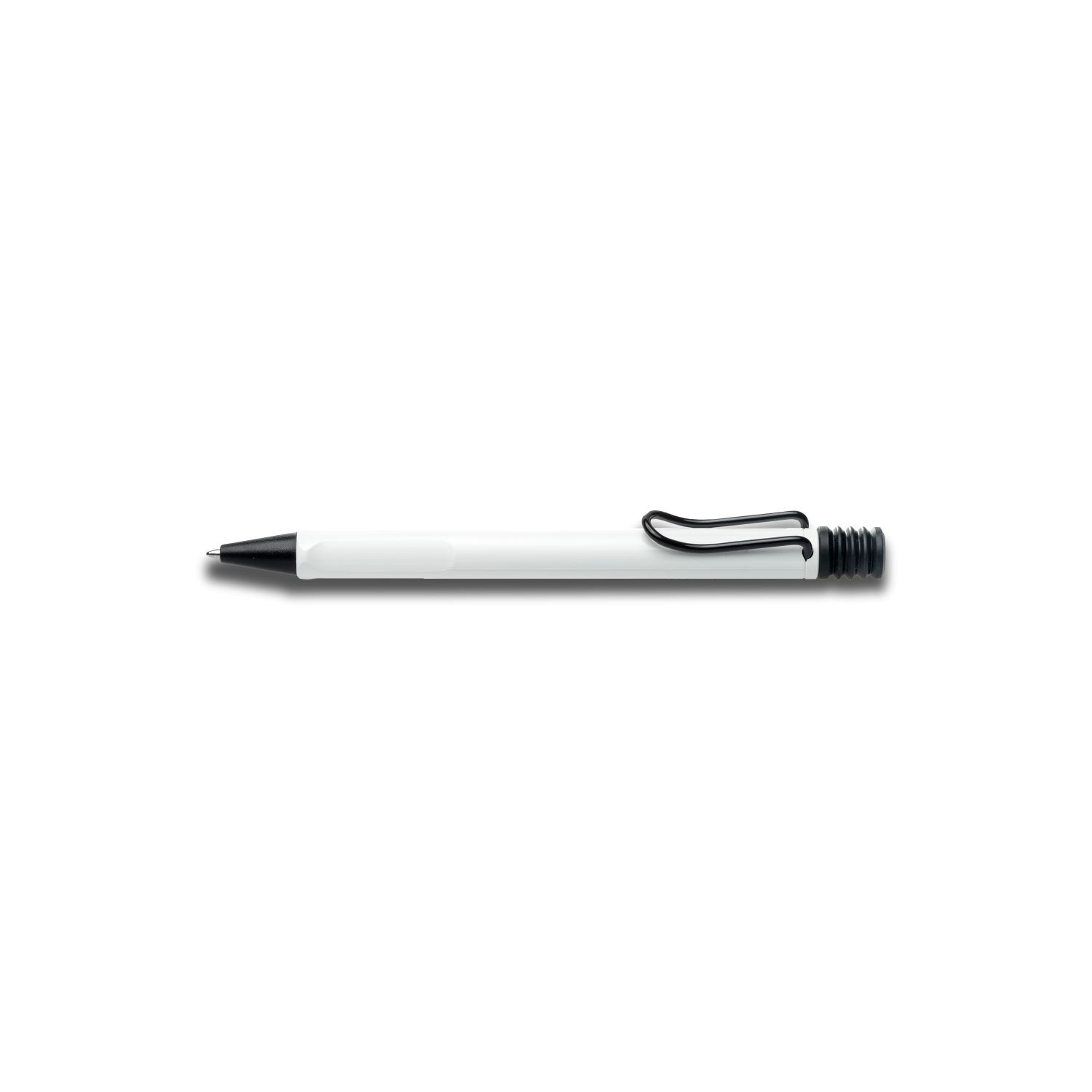 Lamy Safari шариковая ручка 219BS, белый корпус, чёрная клипса