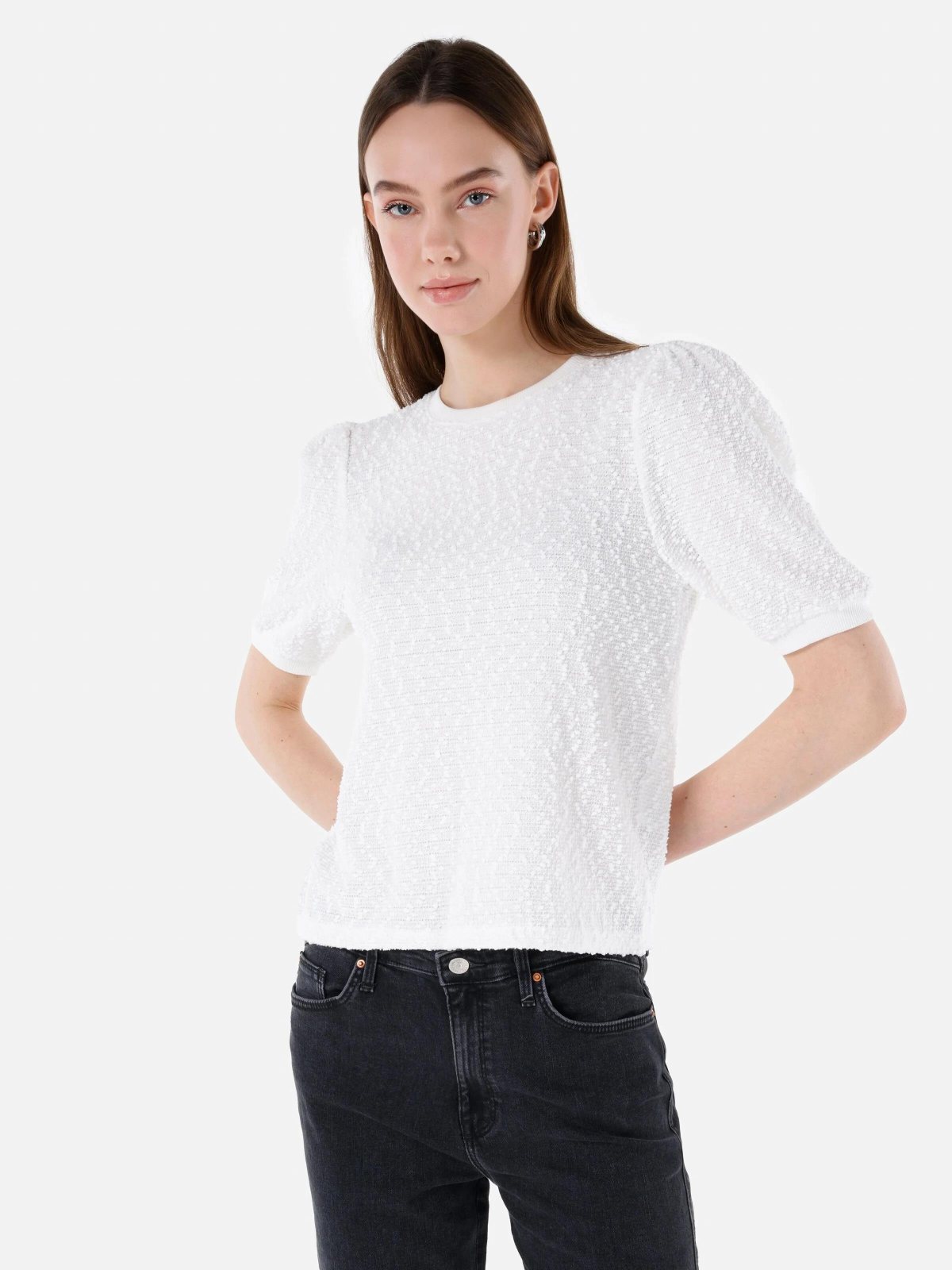 Colins 6307 Women's Short-Sleeve Knit T-Shirt, Regular Fit