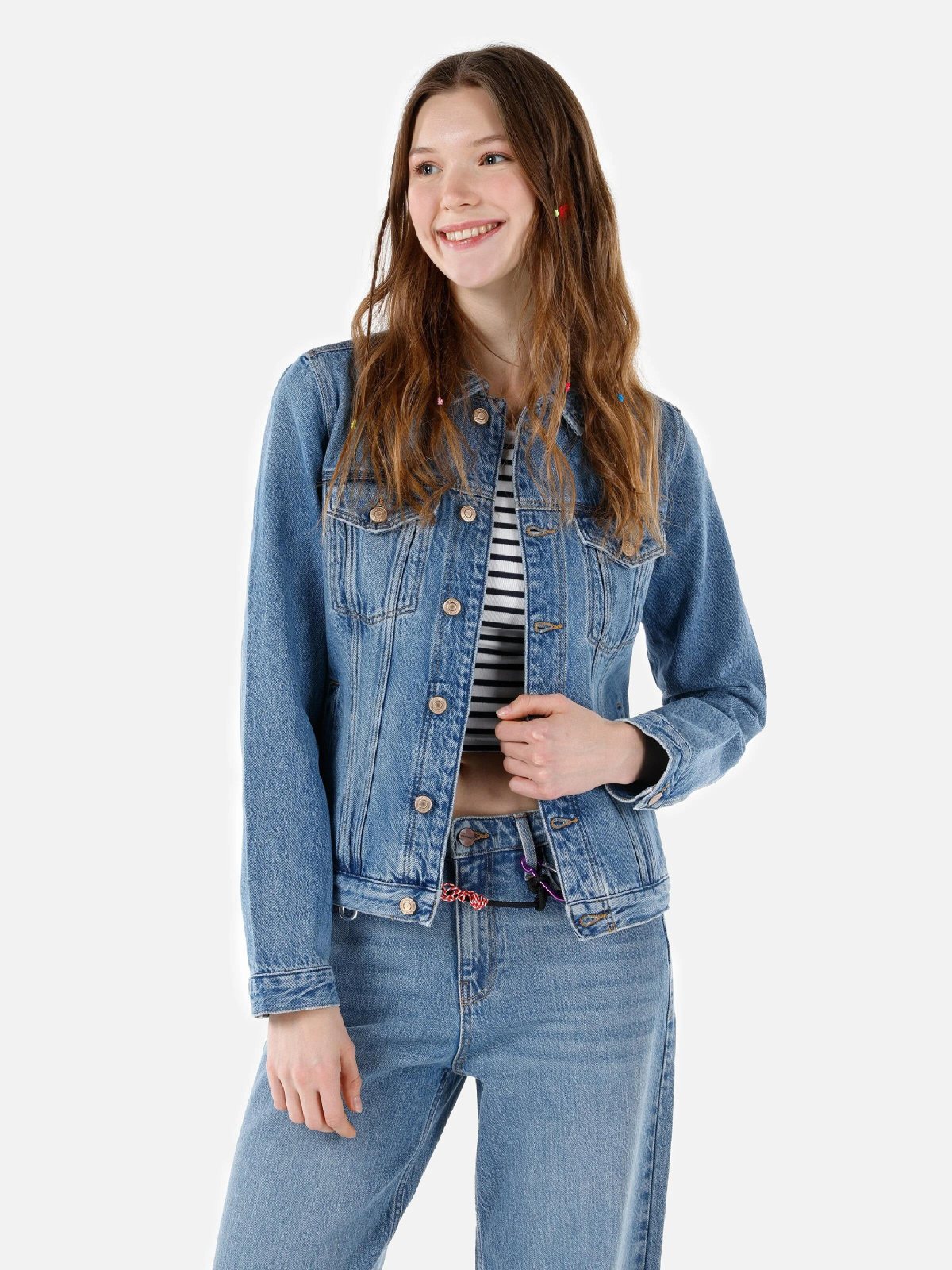 Denim Kadın Ceket Slim Fit