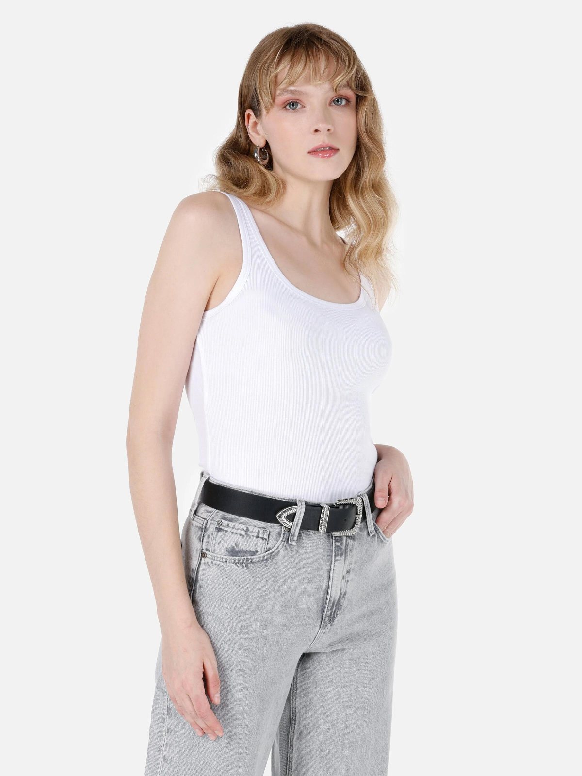 Örme Kadın Atlet Slim Fit