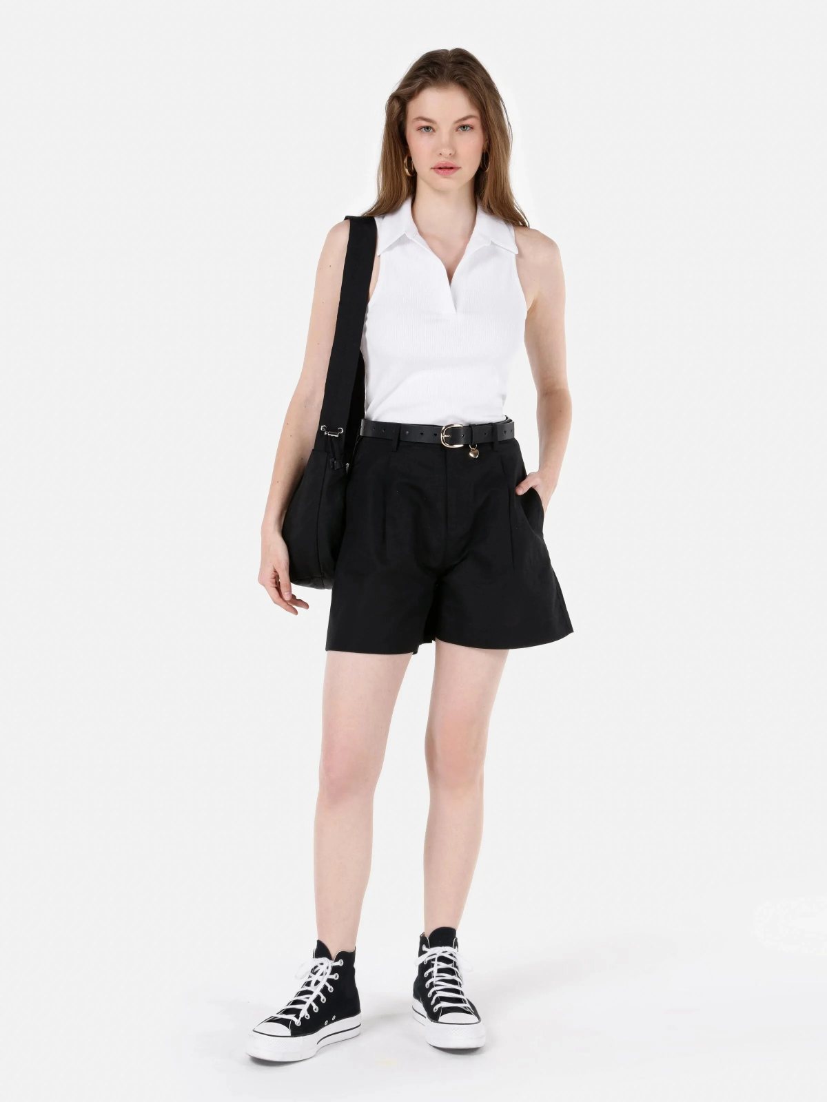 Dokuma Alt Kadın Şort Regular Fit