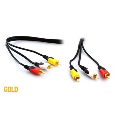 S-link SL-RCA10 3RCA To 3RCA 10m Gold Kablo