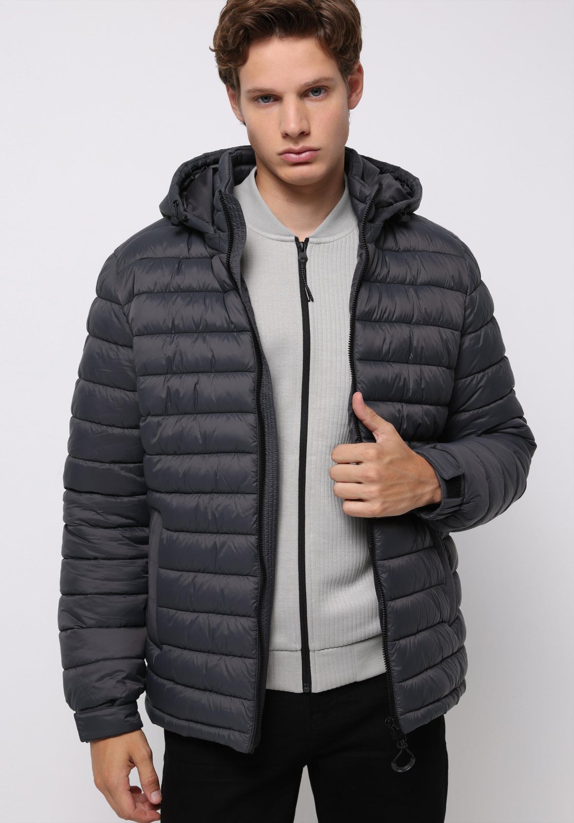 Dokuma Dış Erkek Mont Slim Fit