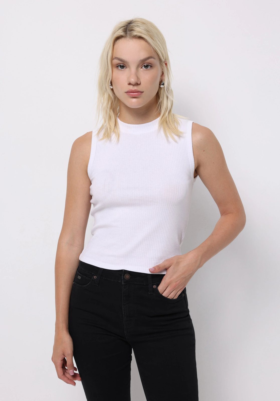 Örme Kadın Kolsuz Atlet Slim Fit
