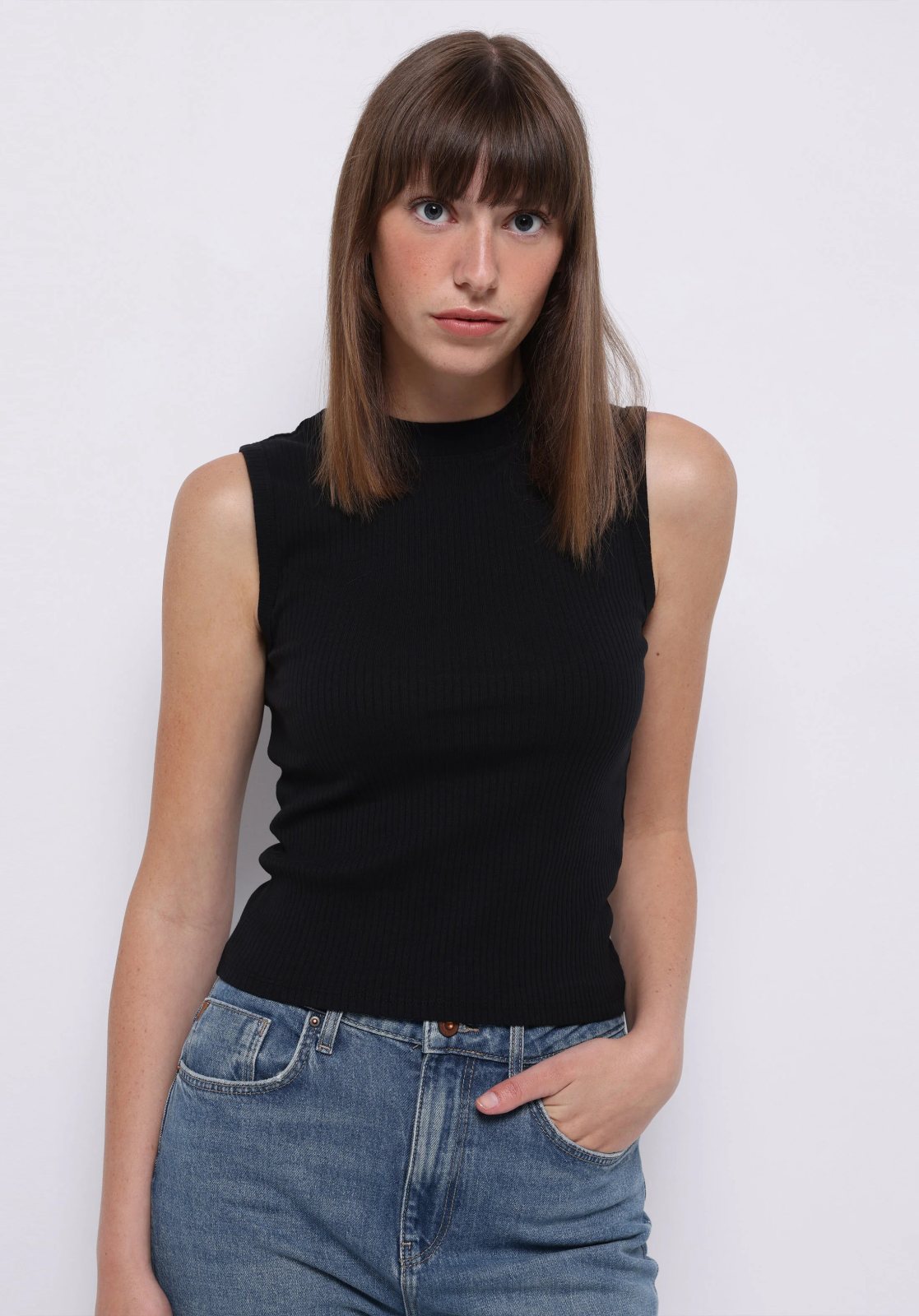 Örme Kadın Kolsuz Atlet Slim Fit