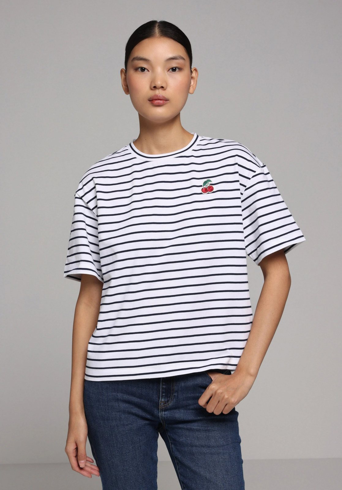 Örme Kadın Kısa Kol T-Shirt Boyfriend Fit
