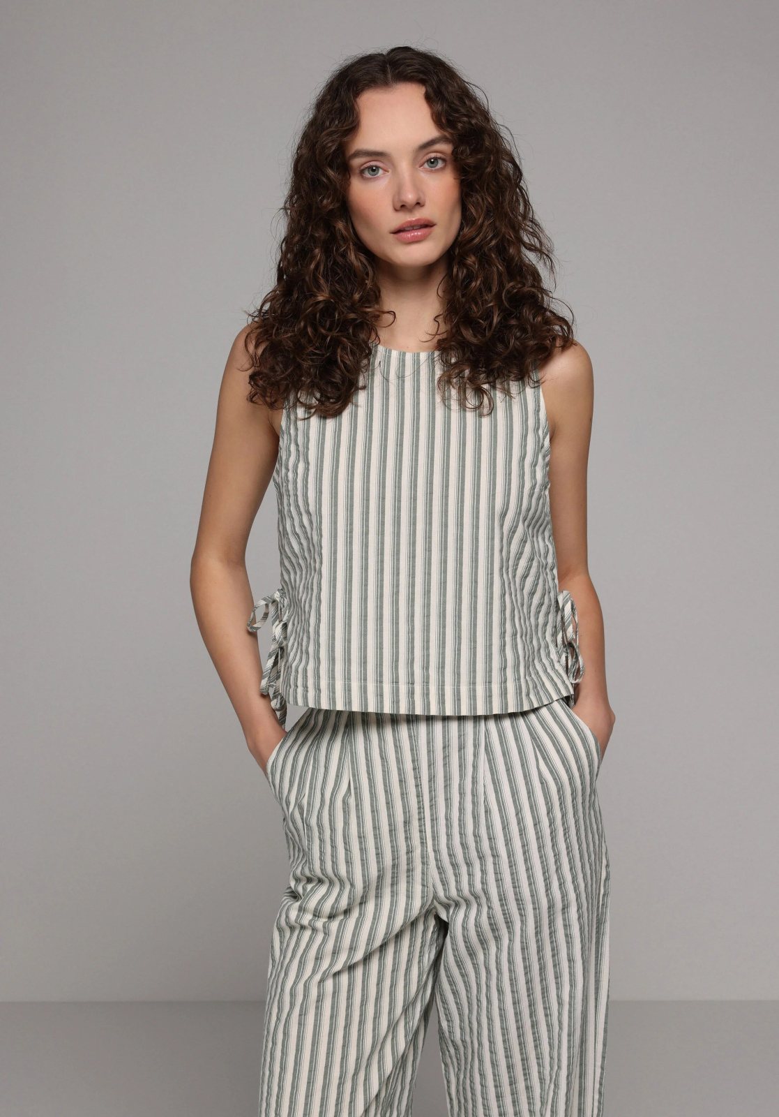 Dokuma Üst Kadın Kısa Kol Gömlek Fashion Fit