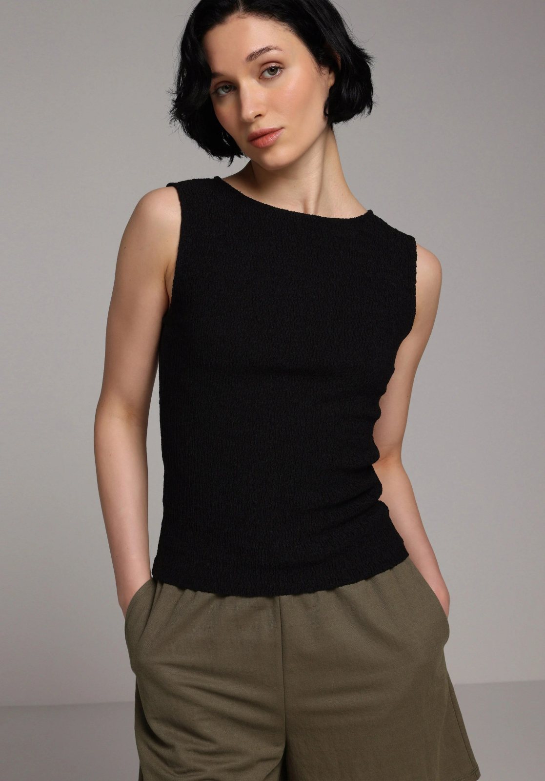 Örme Kadın Kolsuz Bluz Slim Fit