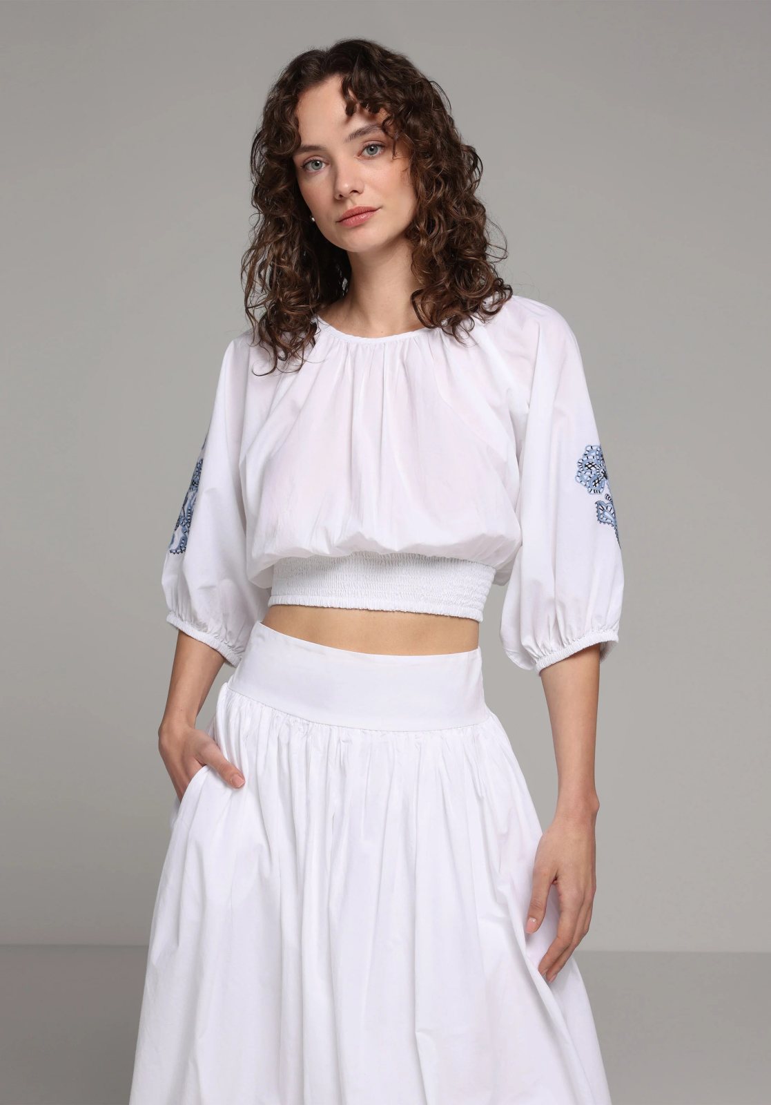 Dokuma Üst Kadın Uzun Kol Gömlek Fashion Fit