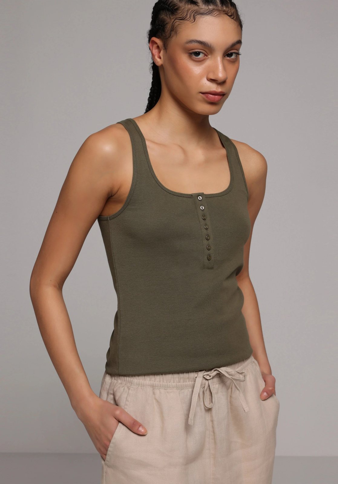 Örme Kadın Atlet Slim Fit