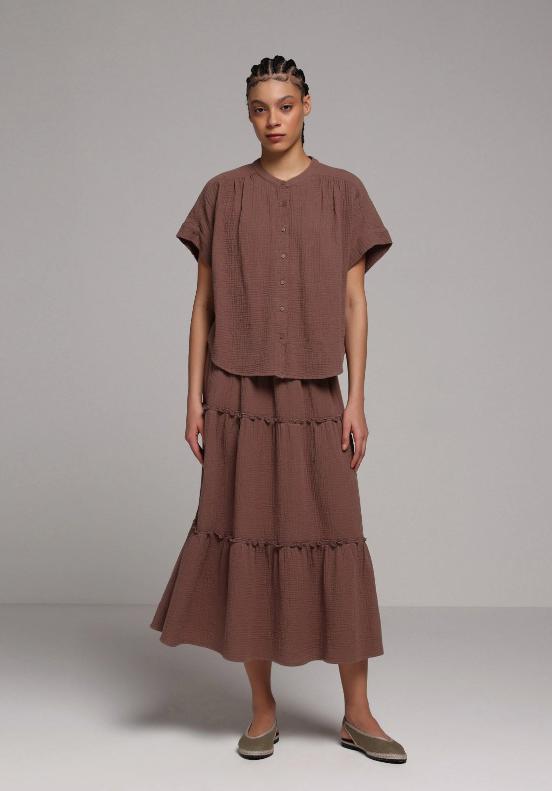 Dokuma Alt Kadın Etek Maxi Length