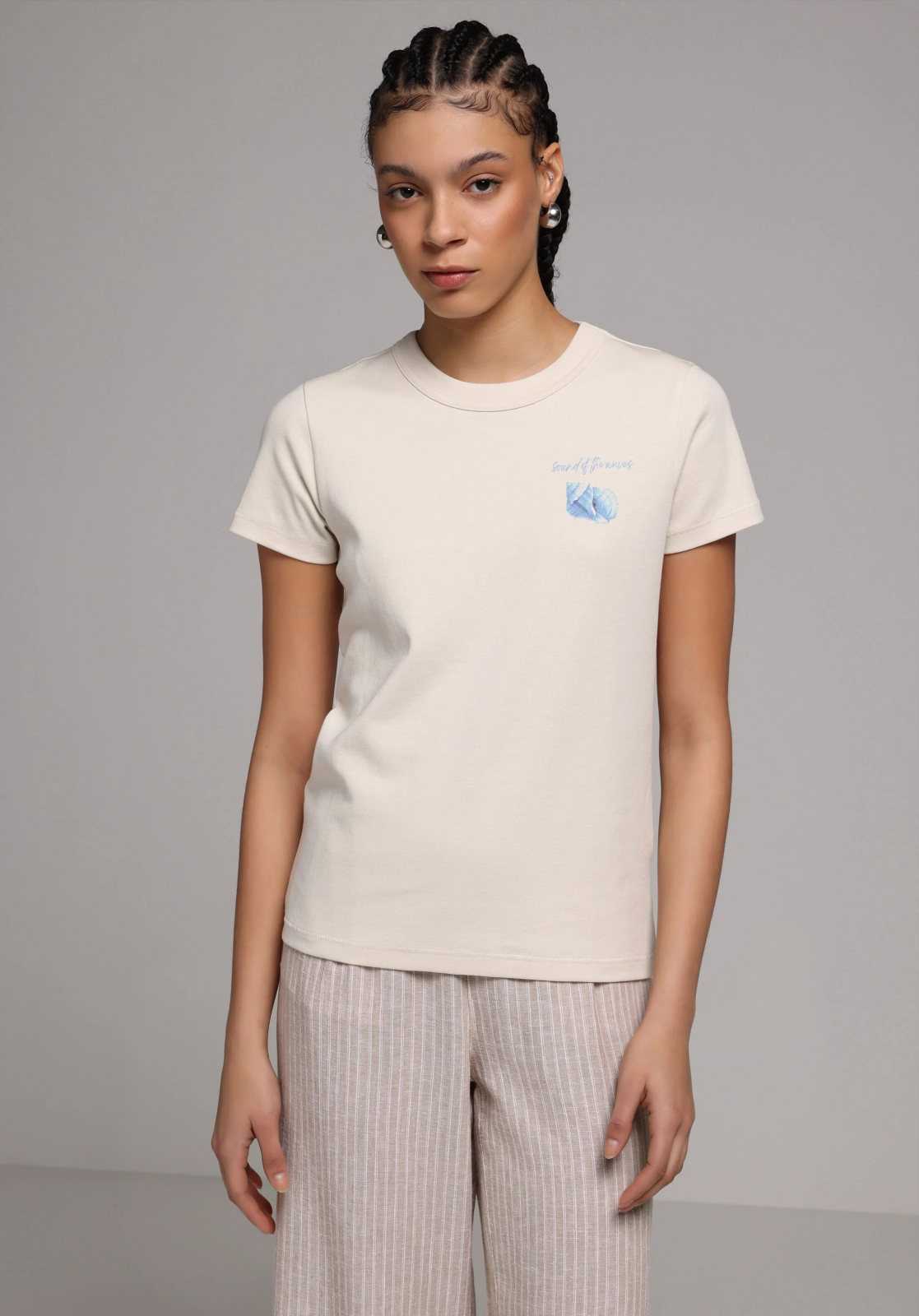 Örme Kadın Kısa Kol T-Shirt Slim Fit