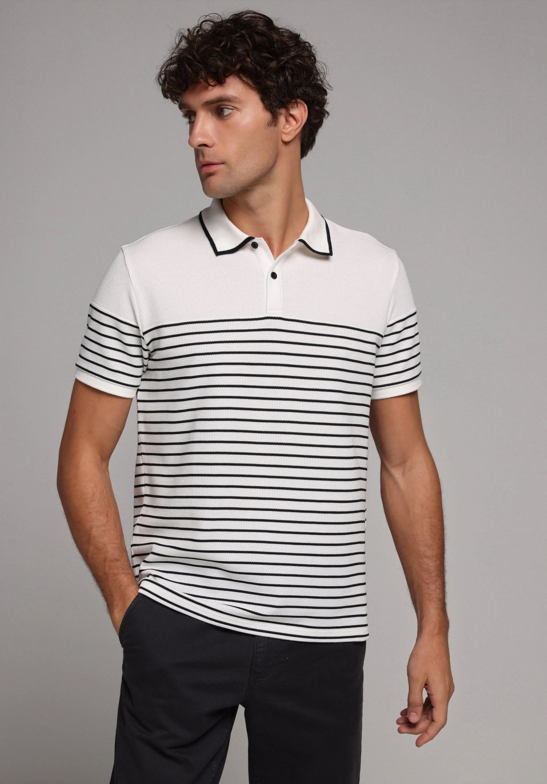 Örme Erkek Yakalı Kısa Kol T-Shirt Regular Fit