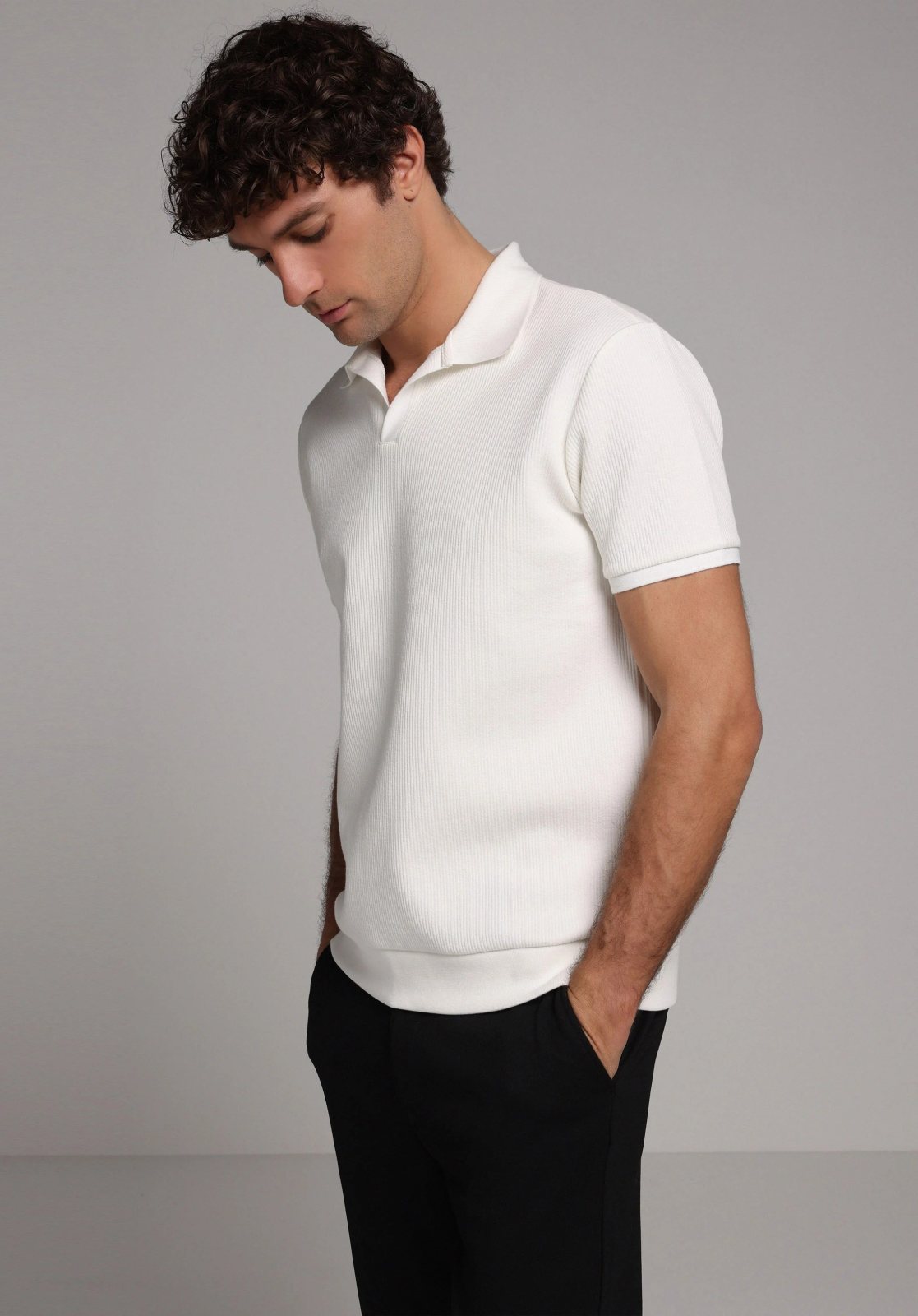 Örme Erkek Yakalı Kısa Kol T-Shirt Regular Fit