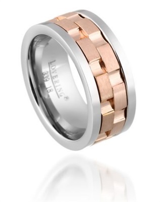Love Ring LVR339-8 Silver/Rose Ring