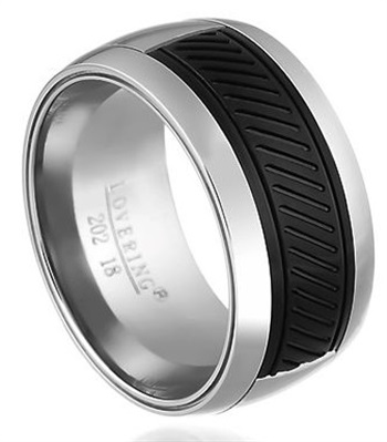 Love Ring LVR202-24, чёрное и серебристое кольцо