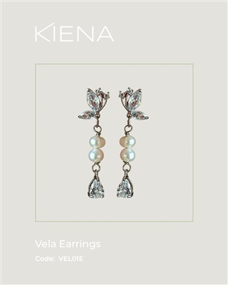 Kiena Vela серьги VEL01E, серебристые