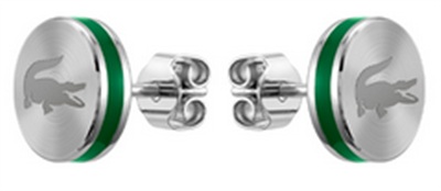 Lacoste LACJ2040085 Серебристо-зелёные серьги