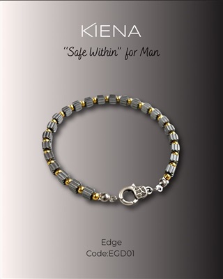 Kiena Edge EDG01B, серебристо-золотистый браслет