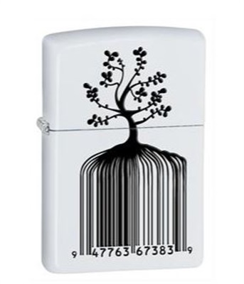 Zippo Identity Tree Barcode Z-28296 Çakmak (28296-000004) Beyaz