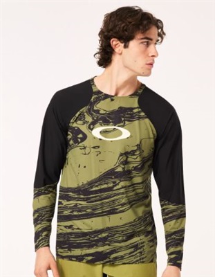 Oakley Maven Scrub LS Jersey FOA405430 футболка чёрно-зелёная 9ZY