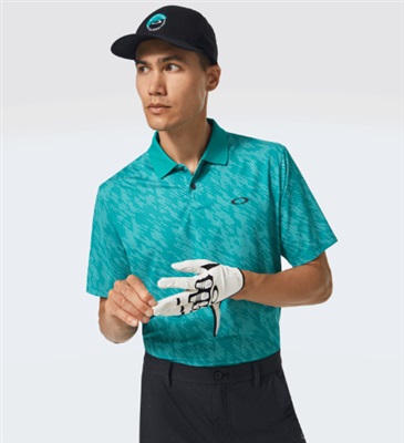 Oakley Contender Print FOA403162 Green Polo Shirt 6EZ