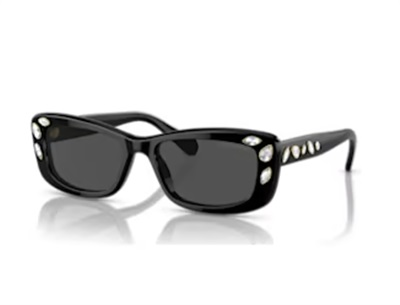Swarovski Sunglasses, Rectangular shape SW5679545 Güneş Gözlüğü SK6008EL Siyah