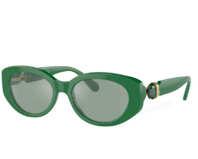 Солнцезащитные очки Swarovski SW5679539 SK6002EL, зелёные, cat-eye