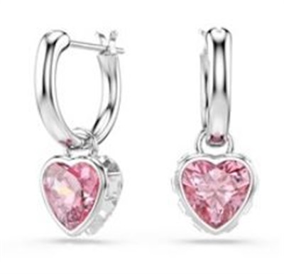 Swarovski MP Chroma:pe MN Hoop Drop Hrt 5757814 Pink Earrings