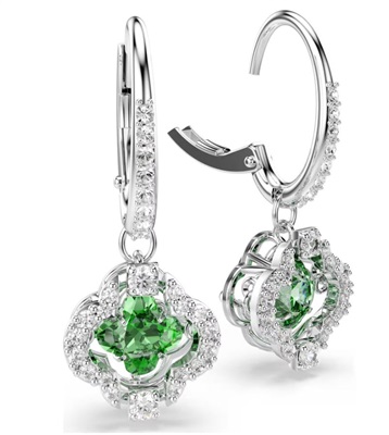 Swarovski MP Una:pe Clover SP DC 5758001 Küpe Gri Yeşil