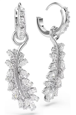 Swarovski Vienna:pe Feather 5754272, серьги, серебристые/белые