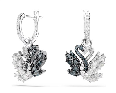 Swarovski Swan SW5705728 — серебристые серьги-подвески