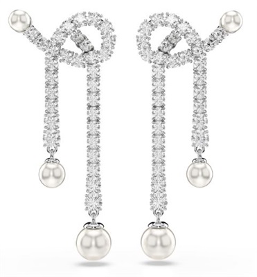 Swarovski Matrix SW5692417 — серебристые серьги-подвески с жемчужинами
