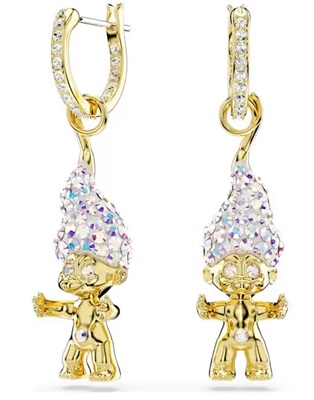 Swarovski Good Luck Trolls drop earrings, Troll SW5691944 Küpe Altın