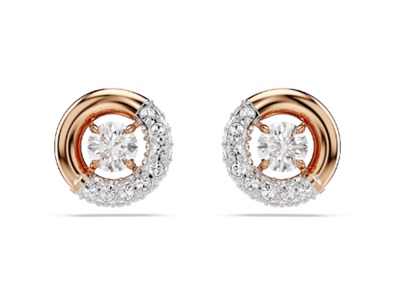 Серьги-гвоздики Swarovski Dextera SW5692258, розовое золото