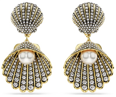 Swarovski Idyllia SW5683946 Gold-Tone Shell Clip Earrings