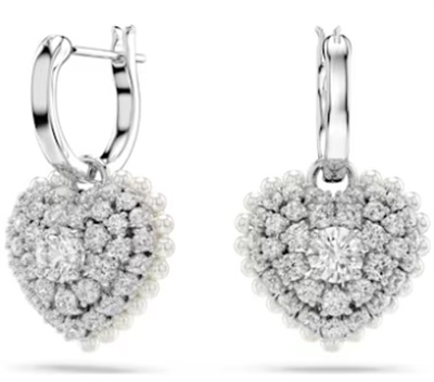 Swarovski Hyperbola Heart SW5684384 Silver Drop Earrings