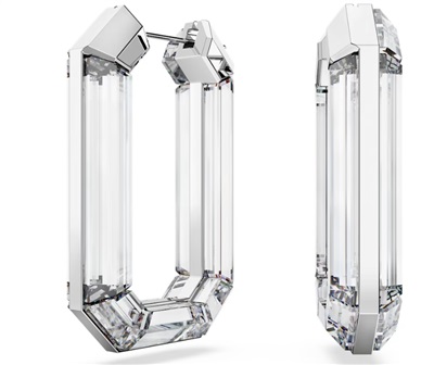 Swarovski Lucent hoop earrings, Statement SW5671087 Küpe Şeffaf