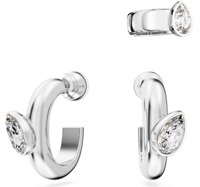 Серьги-кольца и кафф Swarovski Dextera, набор (3) SW5671192, серебристые