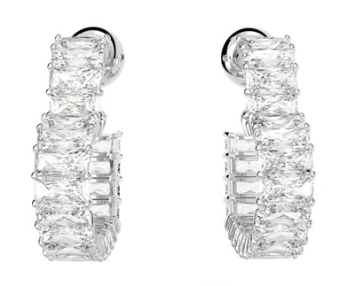 Swarovski Matrix Heart SW5653170 Silver Hoop Earrings