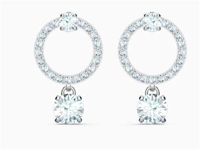 Swarovski Attract Pierced Earrings Circle SW5563278, серебристые серьги