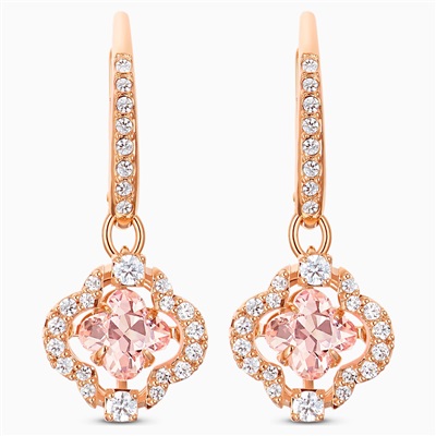 Swarovski Sparkling Dance Pierced Earrings Clover SW5516477, серьги Rose Gold