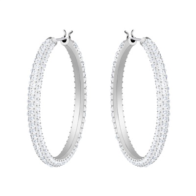 Swarovski Stone Pierced Earrings Hoop SW5389432 Silver