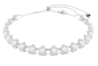 Swarovski 2026 Capsule:choker Prl White/rhs 5751250 Silver Necklace