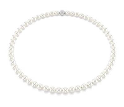 Swarovski Matrix necklace, Crystal pearl SW5747746 Kolye Gümüş