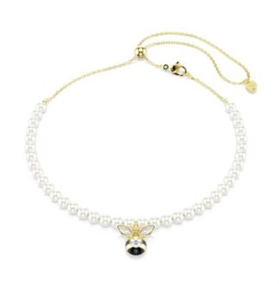 Колье Swarovski Idyllia Crystal Pearl Bee SW5742677, золотистое