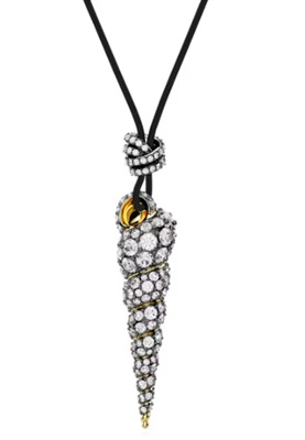 Swarovski Idyllia pendant, Round cut, Shell SW5684083 Kolye Altın