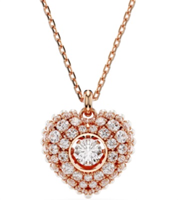 Swarovski Hyperbola pendant, Heart SW5680402 Kolye Rose Gold